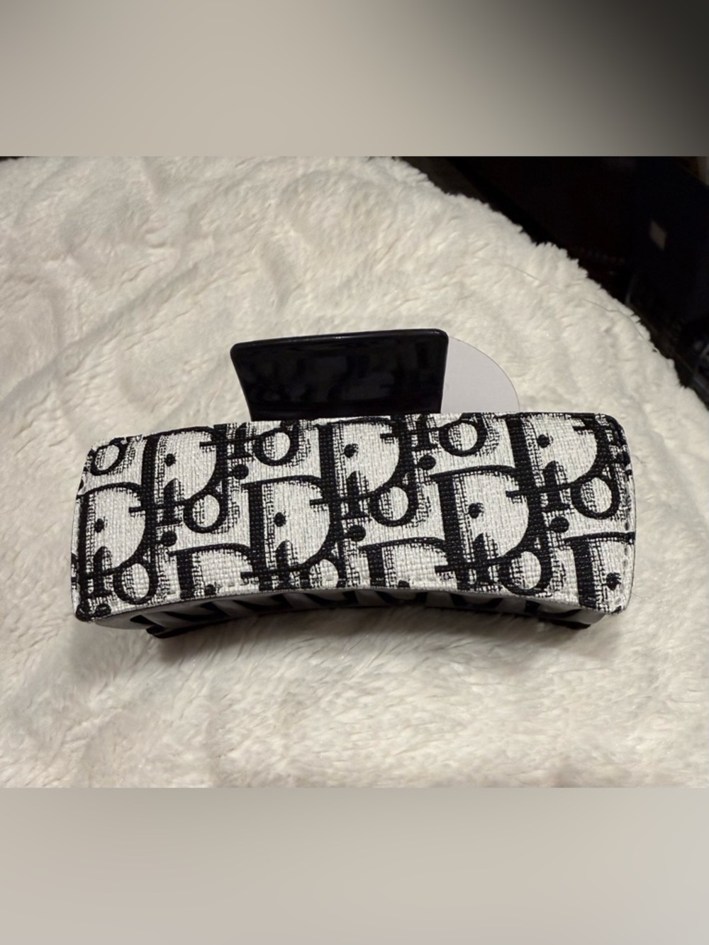 Ella Black and White Patterned Hair Claw Clip 4 inch